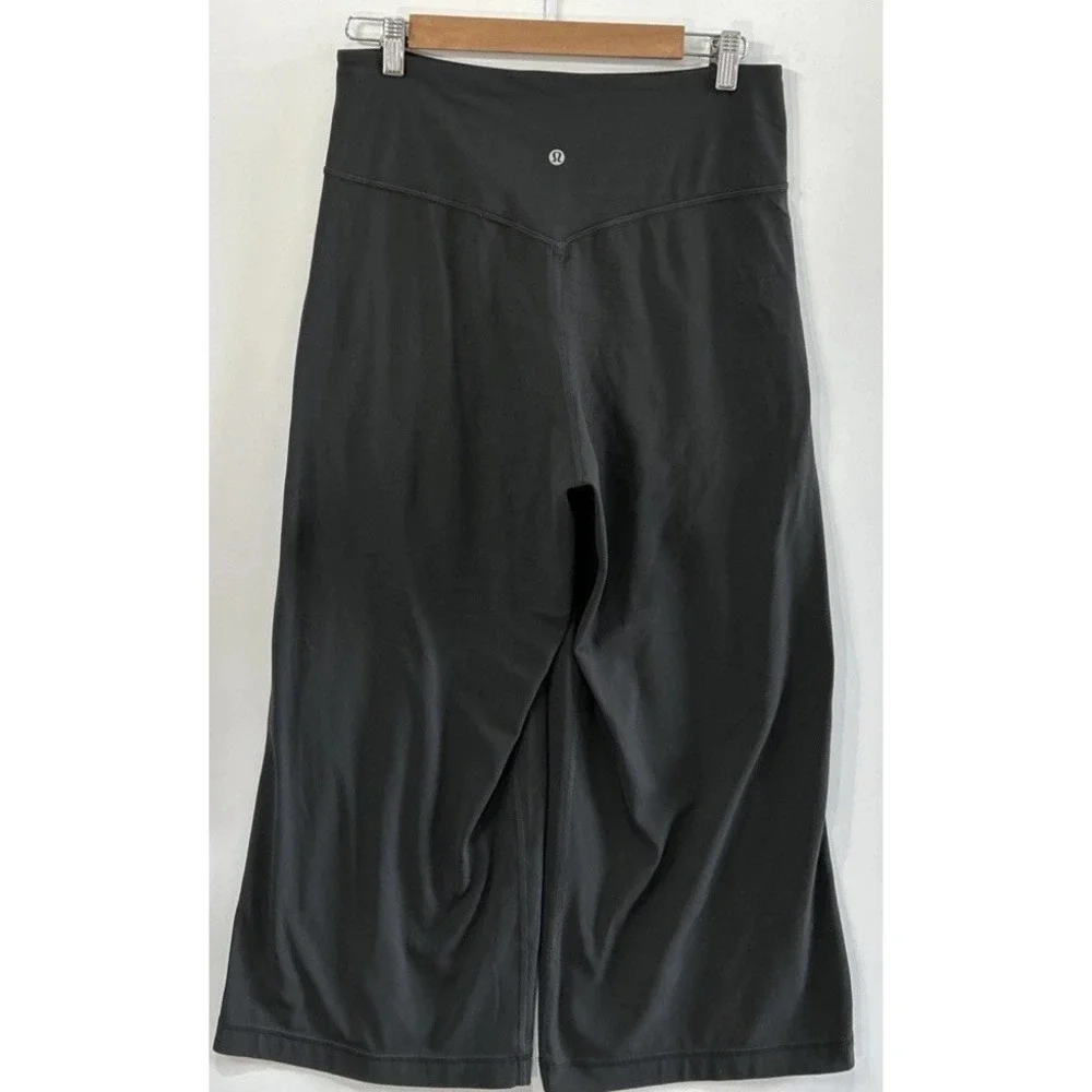 Lululemon Align Wide-Leg Super-High-Rise Crop Nulu Pants 10 NO Pilling Charcoal